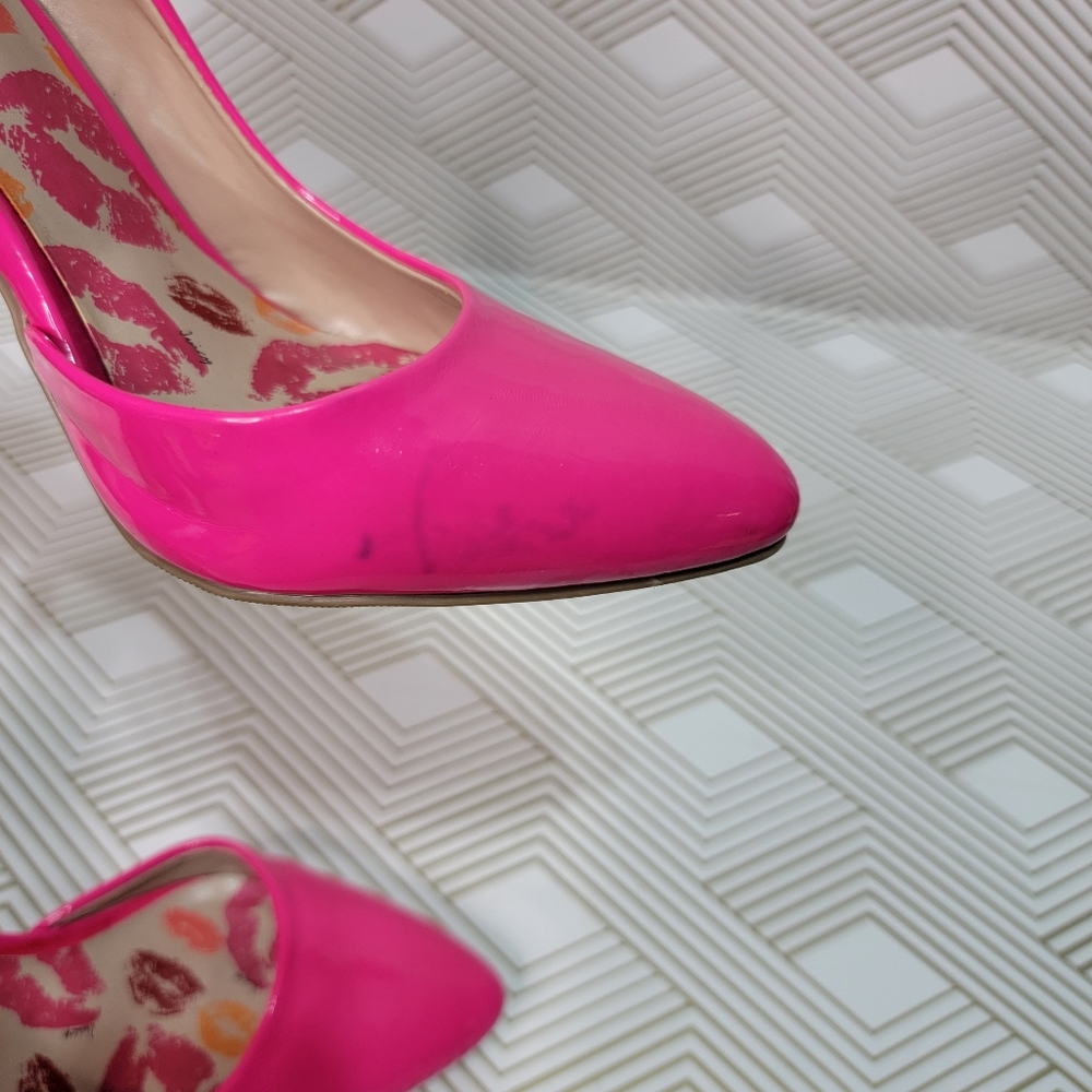 Juicy Couture Women's Stiletto Heels Khrystal Pink Patent Faux Leather Size 7 M. - Picture 6 of 8